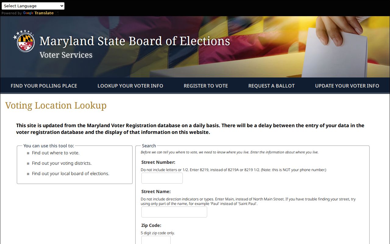 North Bethesda public records polling place address search